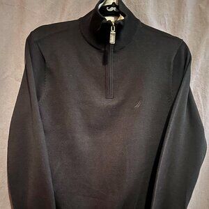 Nautica quarter zip classic knit new with tags small black